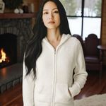 new Charlotte Tarantola π Fluffy Zipper Hoodie π Faux Sherpa π Winter White Size L Photo 10