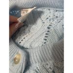 Vintage Billie Jo Knit Cardigan Sweater Size L Baby Blue Grannycore Scallop Size L Photo 13