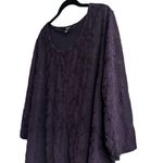 Vera Wang Simply Vera  Purple Jacquard Handkerchief-Hem Tunic Top Size 2X Photo 2