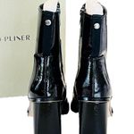 Donald Pliner NEW Leather BOOTIE ANKLE BOOT 9.5 Womens Black Crinkle Patent Shoe Photo 3