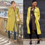 Soft Surroundings  Brixton Trench Coat Lemongrass Yellow Green‎ Citron Size XS Photo 1