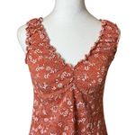 Vintage Y2K Babydoll Top Younique Large Terracotta Embroidered Feminine Floral Orange Photo 1