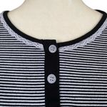 Ekouaer women's size S black and white striped stretchy long sleeve pajama top Photo 4