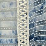 Chico's Chico’s Blue & Cream Sheer Crochet Lace Trim Open Front Lightweight Vest Sz 1/M Photo 8