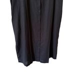 Nottibianche Short Sleeve Notch Collar Woven Linen Blend Button Dress SZ M NEW Black Size M Photo 4
