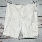 Westport 1962 Woman NWT 20W White Crochet Lace Trim Drawstring Hem Cargo Shorts Photo 0