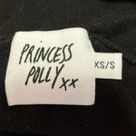 Princess Polly  Black Ruched Long Sleeve Deep V Neck Mini Bodycon Dress Size XS/S Photo 3