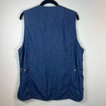TravelSmith Utility Vest Blue Denim Buttons Pockets Fishing Hiking Women's Large Photo 8