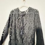 Free People NEW Black Lace Flare Sleeve Bodysuit Better With Time Medium Goth Photo 11