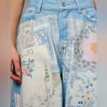 Boutique patchwork‎ Illusions Printed barrel Jeans Size small nwt! Blue Photo 6