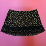 Betsey Johnson  Black & Pink Rosebud Mini Skirt Swimsuit Cover-Up Photo 3