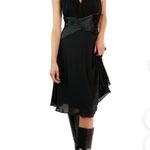 Tadashi Shoji  100% Silk A-Line Little Pleated Accents Halter Neck Dress Sz 4 Photo 1