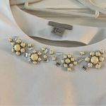 H&M ⭐️ White Gemstone Neckline Fit & Flare Blouse Size 2 EUC Photo 1