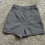ZARA black white houndstooth shorts gold buttons high waist Photo 5