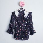 Anthropologie  Shoshanna Misael Floral Silk Halter Blouse Photo 6