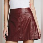 Elegant Maroon Leather Mini Skirt Red Size 2 Photo 1