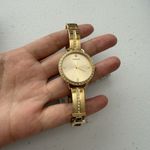 Guess Gold Stainless Steel Crystal Analog Women's Bangle Bracelet Watch 30mm Photo 1