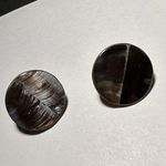 Vintage Signed Vogue JLRY Clip On Round Shell Earrings Photo 0