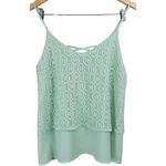 Alya ‎ Womens Small Mint Green Lace Layered Cami Spaghetti Strap Top Photo 1