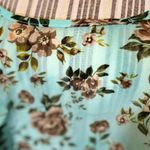 HUG Mint Floral Multicolor Cut Out Bow Detail Back Sleeveless Blouse Women Sz S Photo 3