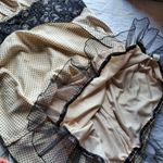 Trixxi dress size 13 junior champagne color black polka dot lace satin dress Photo 10