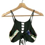 XOXO Green & White Tropical Floral Bikini Top L Photo 1