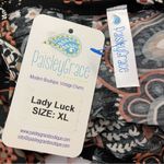 Paisley Grace Flowy Tunic Top 3/4 Sleeve Paisley Print Black XL Photo 2