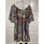Umgee Paisley Print Dress Off Shoulder Short Sleeve Bohemian Style Small Photo 6