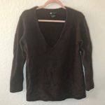 carole little Sweater Brown V Neck Wool Blend Sweater Sz L GUC Photo 0