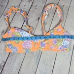 Aerie  Scoop Floral Ruffle Bikini Top Swimsuit Orange Blue Purple XL Photo 7