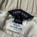 Lands' End Women's 14 Beige Cotton Blend Button Hem Pull On Back Cropped Pants Photo 5