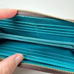 Fossil  Burgundy Leather Full Zip Wallet Damaged Vintage Photo 5