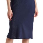 Forgotten Grace Navy Satin Skirt Photo 0