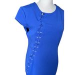 TTYA X LTS Laced Ponte cobalt blue midi dress fitted business casual Size 12 Photo 2