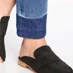 Free People  Black At Ease Mule Size 40 Snakeskin Print Suede Size 40 US 10 Black Photo 6