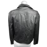 Lulus Black Vegan Faux Leather Zip Up Puff Sleeve Rider Moto Coat Jacket Size M Photo 1