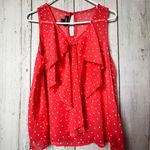 A Byer A.Byer Women's Lightweight Flowy Gauze Polka Dot Sleeveless Blouse Sz L Photo 2