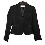 Tahari Arthur S Levine Tailored Cropped Wool Blend Blazer Black Petite 2P Photo 0