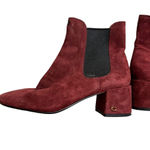 Shoes‎ Coach Tia Suede Ankle Bootie Wine Red Size 7 Photo 1