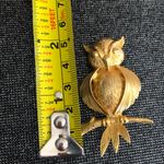 Gold Vintage Owl Brooch Pin Photo 2