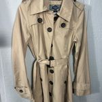 Green Envy Khaki Belted Trench Coat Size Medium EUC Photo 8