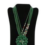 Joan Rivers New Starlet Style Beaded Flower Cluster Fringe Jade Green Necklace Photo 5