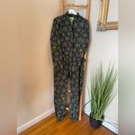 CASH By Cash APP Floral Jumpsuit Buckle Cargo Zip Floral Flowers Med Money Green Photo 3