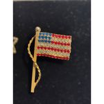 4 piece Patriotic Brooch Pin Set Collection With Stars & Stripes Design Red/Blue Red Photo 7