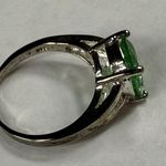 Women Fashion Ring Silver Tone Green Shade Color Stone Size 7.5 Photo 14