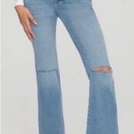 Good American  Good Legs Flare Jeans Light Wash Denim 18 Distressed Ripped Knees Photo 0