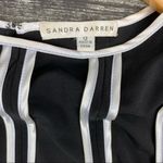 Sandra Darren  Black & White Satin Striped Sleeveless Tank Top Blouse 12 Photo 3