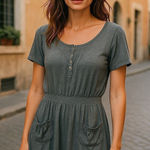 See By Chloe Heather Gray Cotton Modal Blend Mini Dress Photo 0