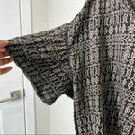 Free People  Black Taupe‎ Cotton Knit Comfy Short Top Ruffle Sleeves size L Photo 5