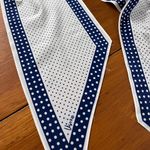 Vera Neumann Vintage Blue and White Polka Dot Pointed Skinny Scarf Photo 9